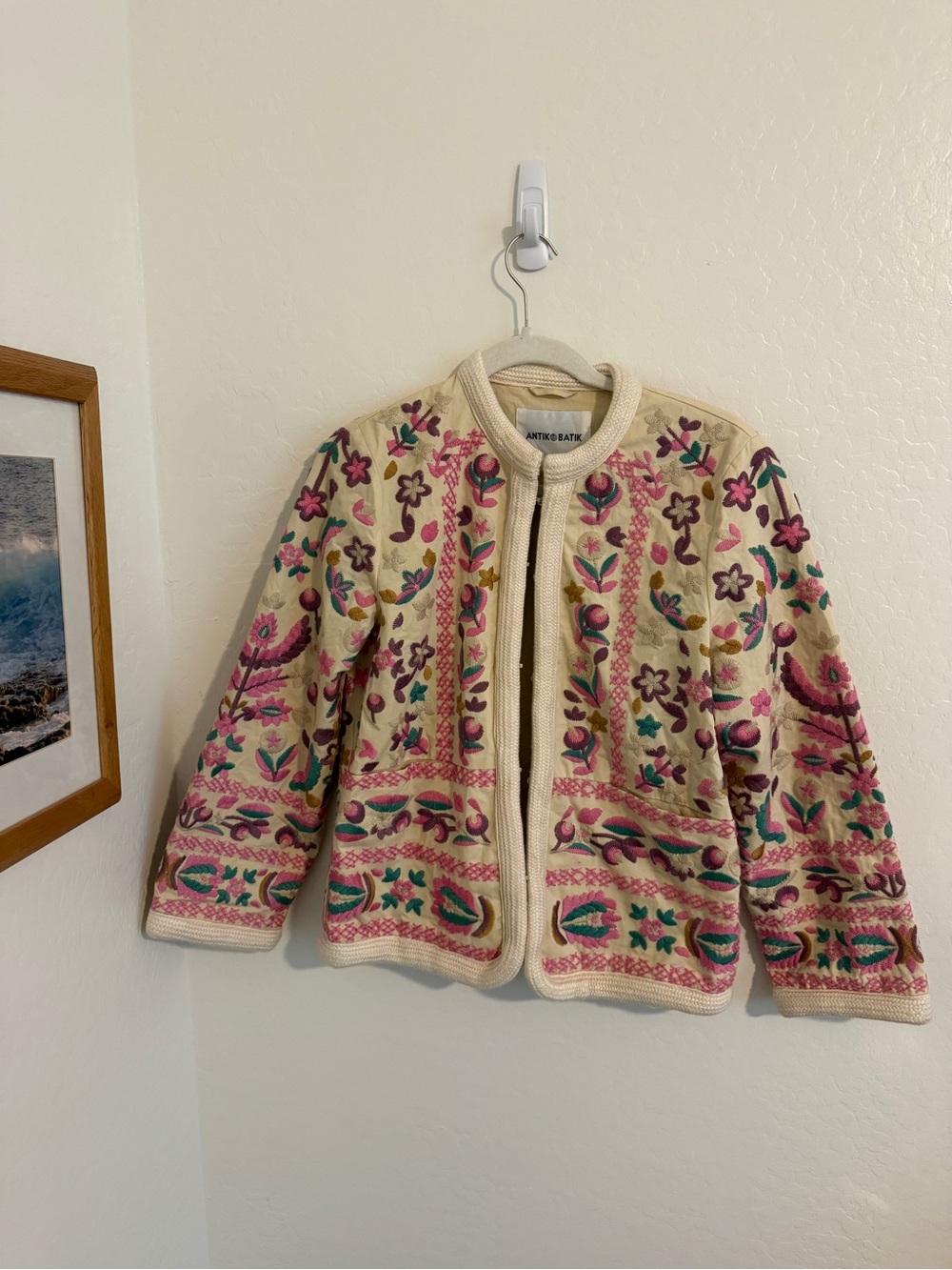 Anthropologie x Antik Batik Embroidered Floral Quilted Jacket XS 36 - Picture 2 of 4